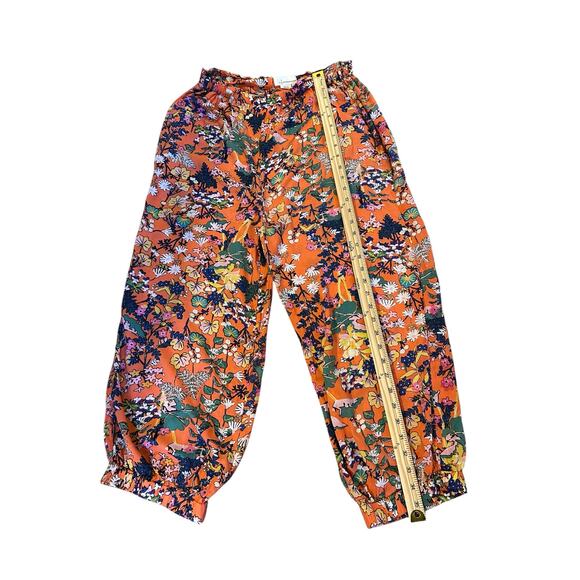 Anthropologie Orange Floral Iris Harem Wide-Leg Pants Size S BohoChic Festival - Picture 8 of 8
